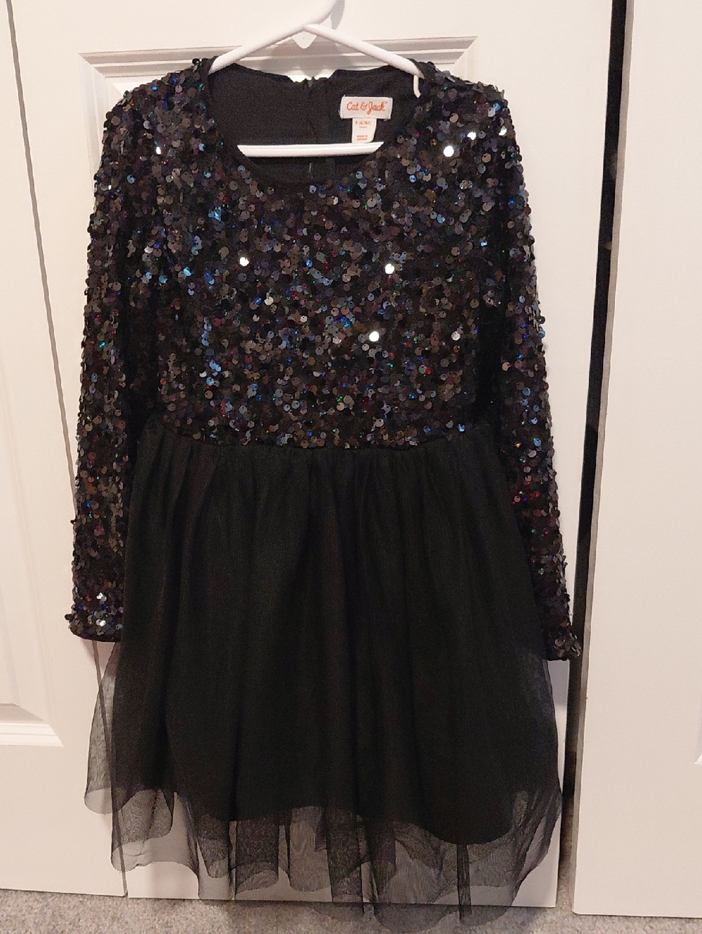 Cat & Jack Black Sequin Tulle Dress